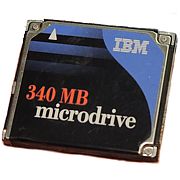 Появление первого 1 дюймового накопителя на жестких магнитных дисках - HDD IBM Microdrive 340 Мб