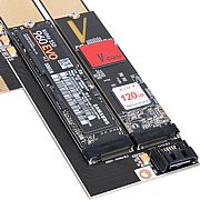 Адаптер-переходник с PCIe 3.0 x4, SATA 3.0 на M.2 M key и M.2 B key