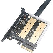 Адаптер-переходник с PCIe 3.0 x4 на 2 x M.2 M key